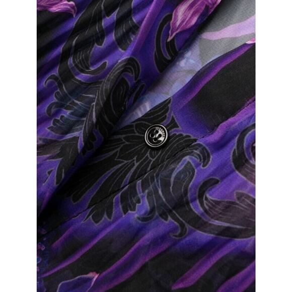 NWT Versace 40 US 4 Runway SS23 Plisse Dress All Over Orchid Purple $5,425 - Picture 5 of 16